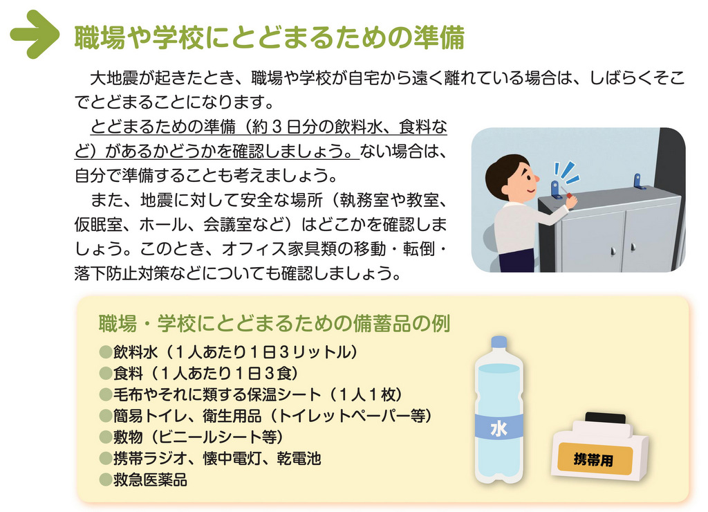 事業者事前にするべき地震対策：防災用の備蓄品を準備する